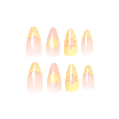 Sunshine Bloom | Medium Almond Manicure | Press On Nails N728