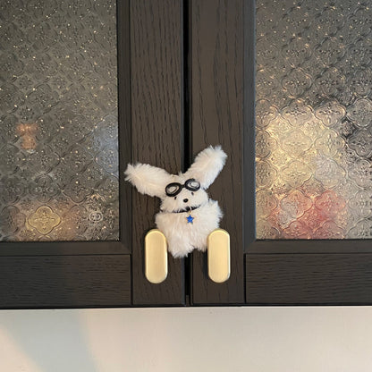 Cute Cartoon Pilot Rabbit Design Bag KeyChain |Pendant Bunny Plush Hanging Decoration Gift K17