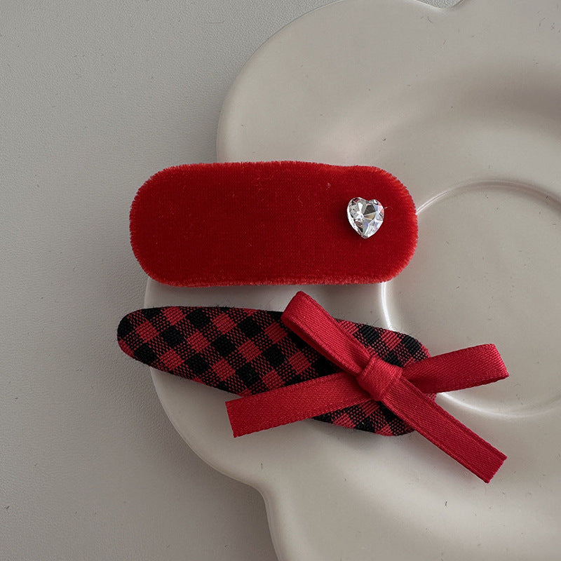 Cute Red Hair Clip |Hair Snap Clip |Hair Barrette |Duckbill Hairpin 2pcs A47