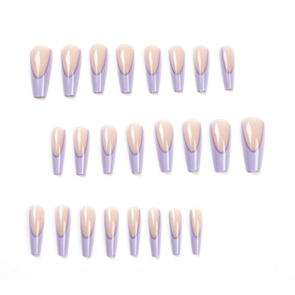 Lilac Dreams French| Long Coffin Manicure | Press On Nails N660