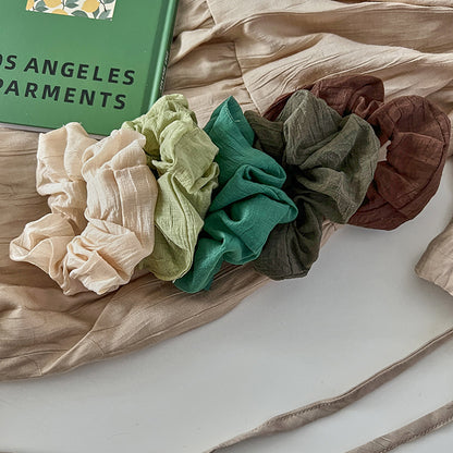 Green Vibe Linen Hair Tie|Hair Band |Ponytail Holders Barrette|Hair Scrunchie 5pcs HT46