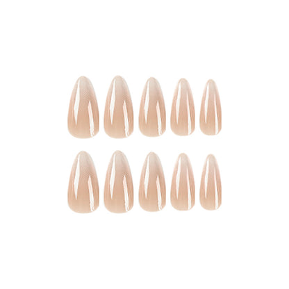 Nude Ombre| Medium Almond Manicure | Press On Nails N346