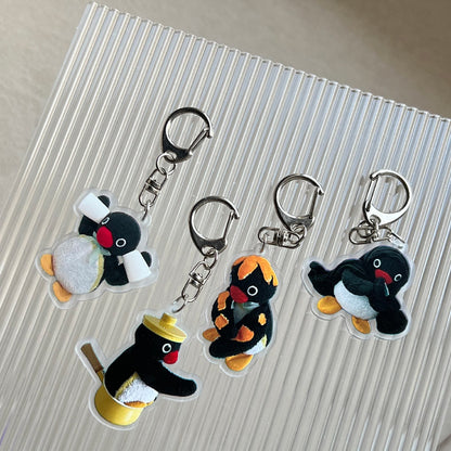 Acrylic penguin Design Bag KeyChain |penguin Pendant Schoolbag Hanging Decoration K15