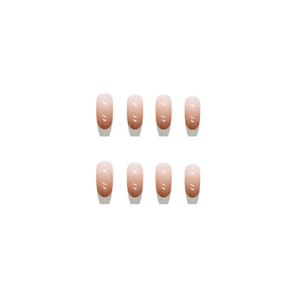 Nude French | Long Coffin Manicure  | Press On Nail