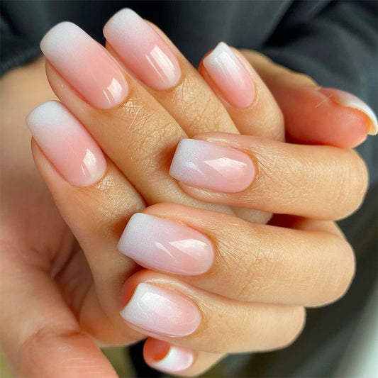 Blush Frost  | Short Squoval Manicure | Press On Nails N349