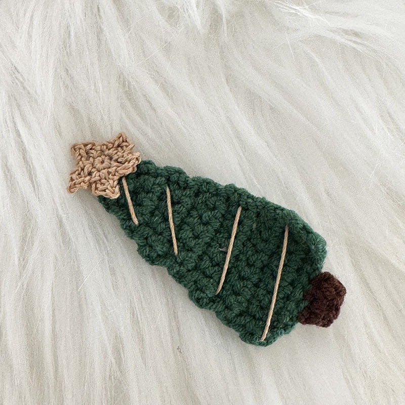 Crochet Christmas Tree Hair Clip |Evergreen Knit Embroidered Hair Snap Clip |Hair Barrette |Duckbill Hairpin A29