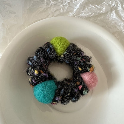 Crochet Furball Hair Tie|Hair Band |Ponytail Holders Barrette|Hair Scrunchie HT31