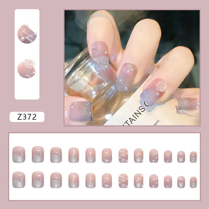 Misty Pink Pearl| Short Squoval Manicure | Press On Nails