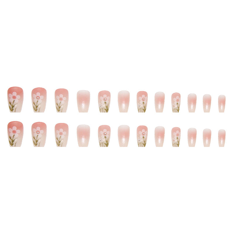 Blushing Bouquet| Medium Squoval Manicure | Press On Nail