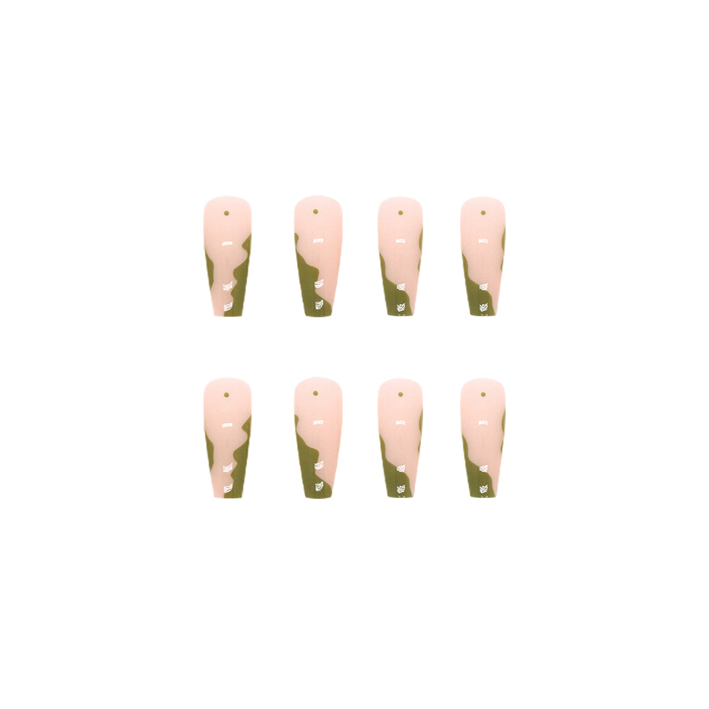 Matcha Green Waves | Long Coffin Manicure  | Press On Nails