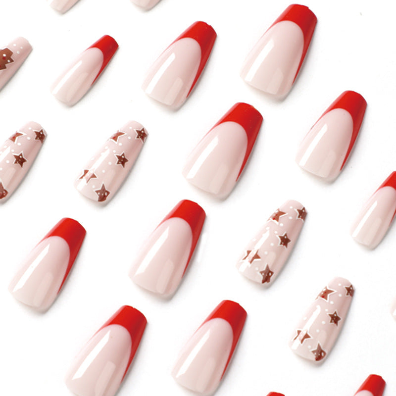 Christmas Cookie Joy | Medium Coffin Manicure | Press On Nails N496