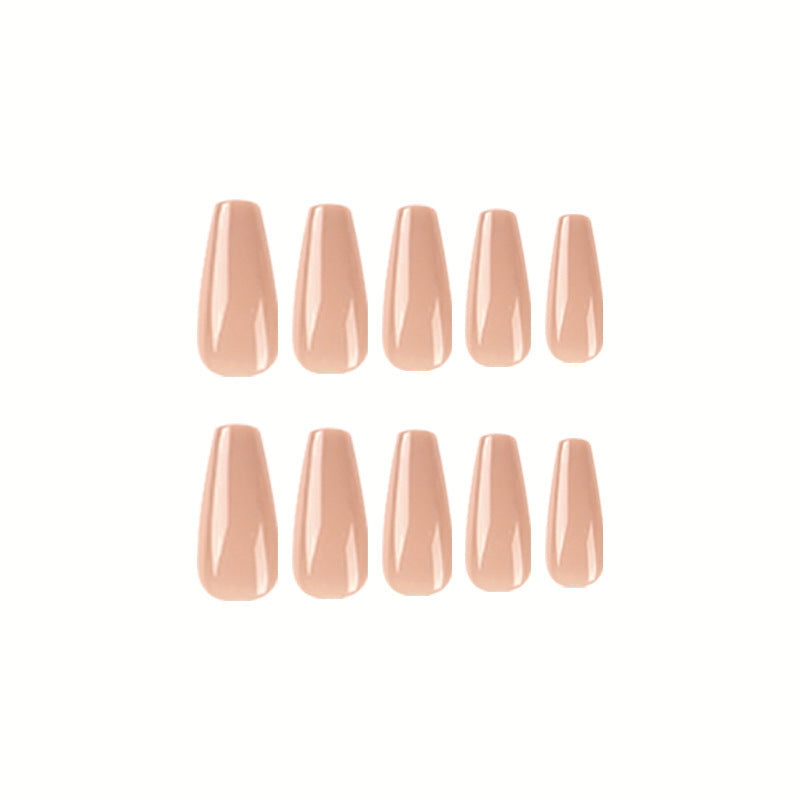 Nude Peach| Long Coffin Manicure | Press On Nails N540