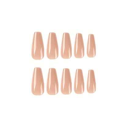 Nude Peach| Long Coffin Manicure | Press On Nails N540