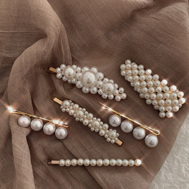 Pearl Hair Clip |Hair Snap Clip |Hair Barrette |Duckbill Hairpin 2pcs A44