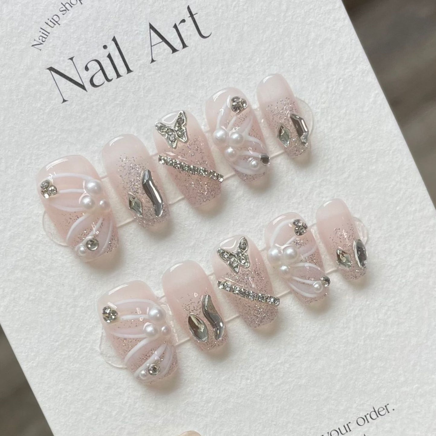 Butterfly Essence | Medium Almond Manicure | Handmade Press On Nails H232