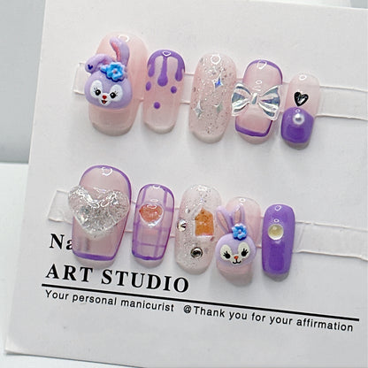 Lavender StellaLou | Medium Squoval Manicure | Handmade Press On Nails H102