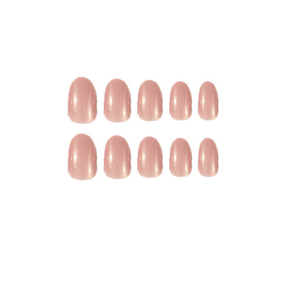 Glinting Misty Pink  | Short Almond Manicure | Press On Nails N740