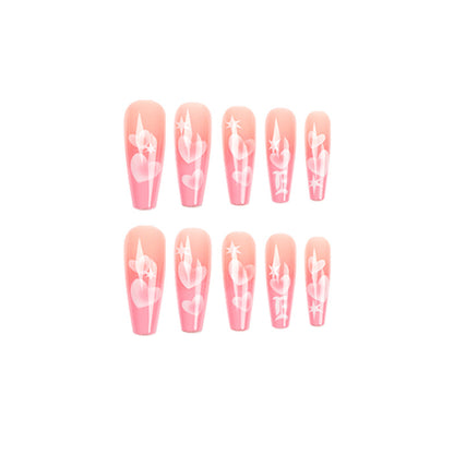 Pastel Love Fusion| Long Coffin Manicure | Press On Nails N663