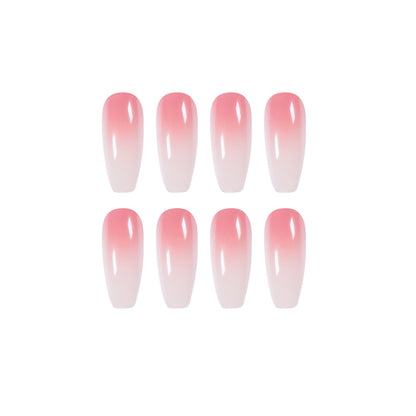 Creamy Blush Ombre| Long Coffin Manicure | Press On Nails N622