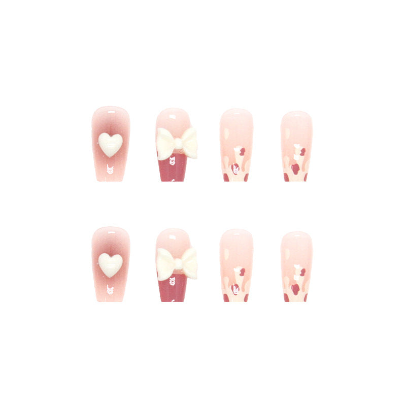 Sweetness Pink Hue  | Medium Squoval Manicure | Press on Nail