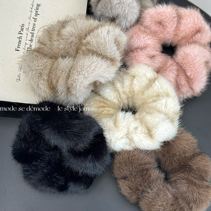 Plush Panache Hair Tie  |Furry Hair Band |Fur Barrette|Hair Scrunchie HT8