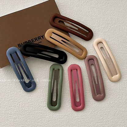 Morandi Color Basic Oblong Hair Clip |Hair Snap Clip |Hair Barrette |Duckbill Hairpin 2pcs A10