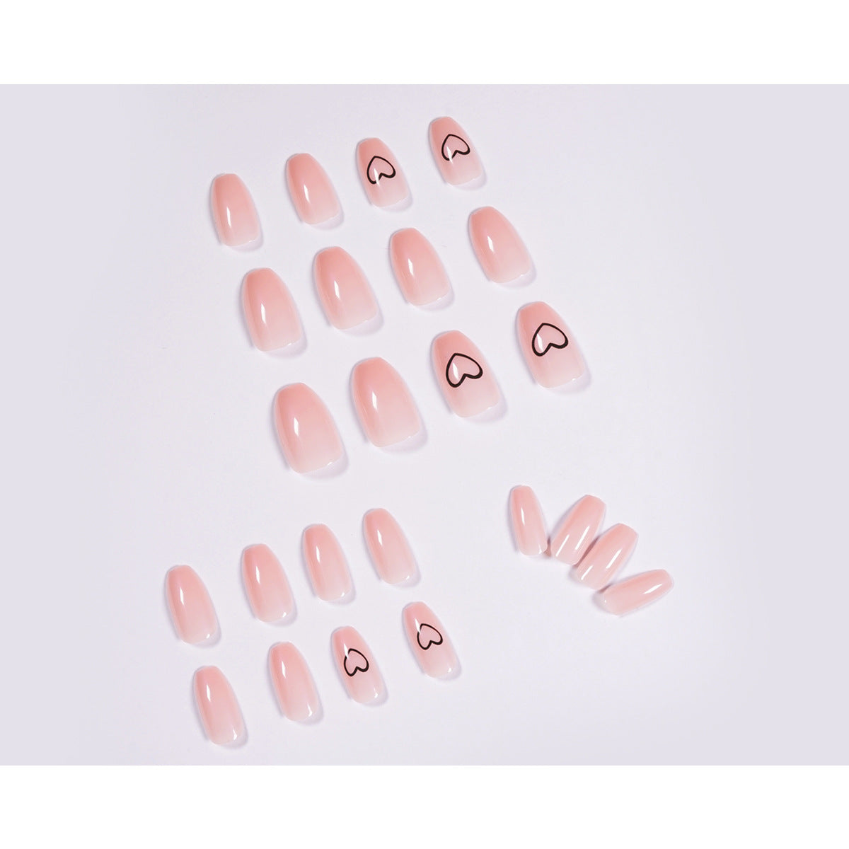 Gentle Peachy Love | Medium Coffin Manicure | Press On Nails N535