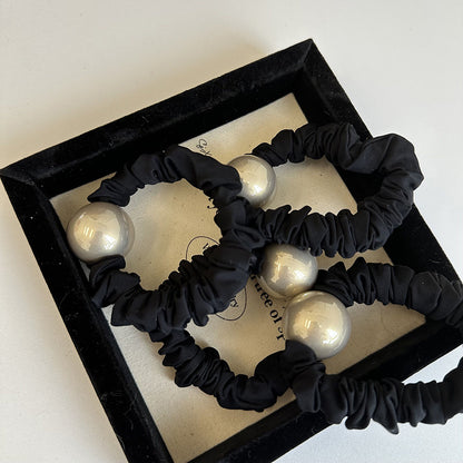 Champagne Pearl Hair Ties |Hair Band |Fur Barrette|Hair Scrunchie 2pcs HT28