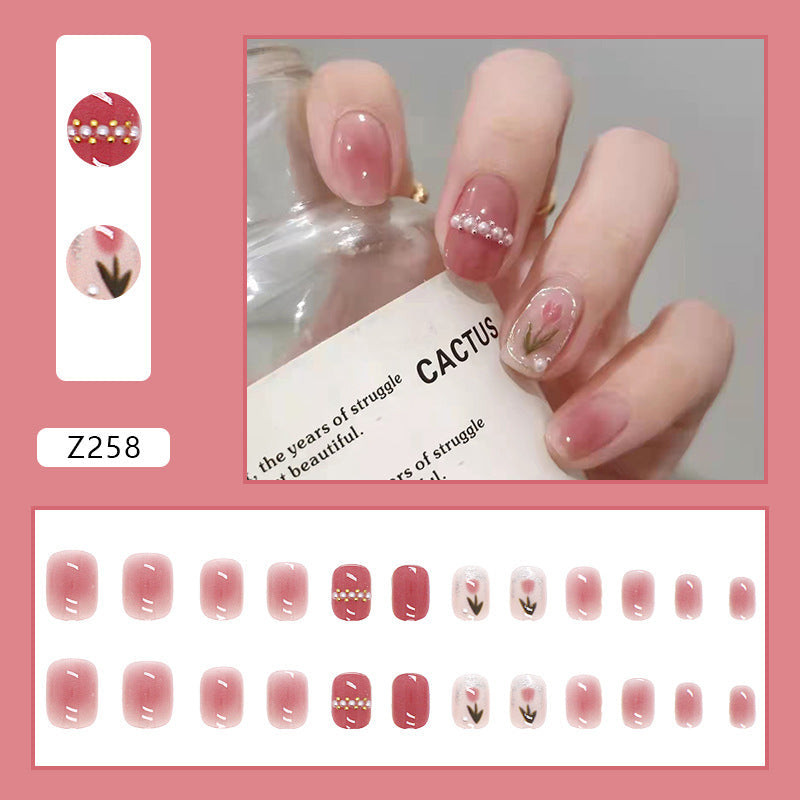 Tulip Delight | Short Squoval Manicure | Press On Nail