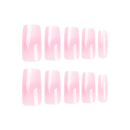 Sugary Pink Fade| Medium Squoval Manicure | Press On Nails N570