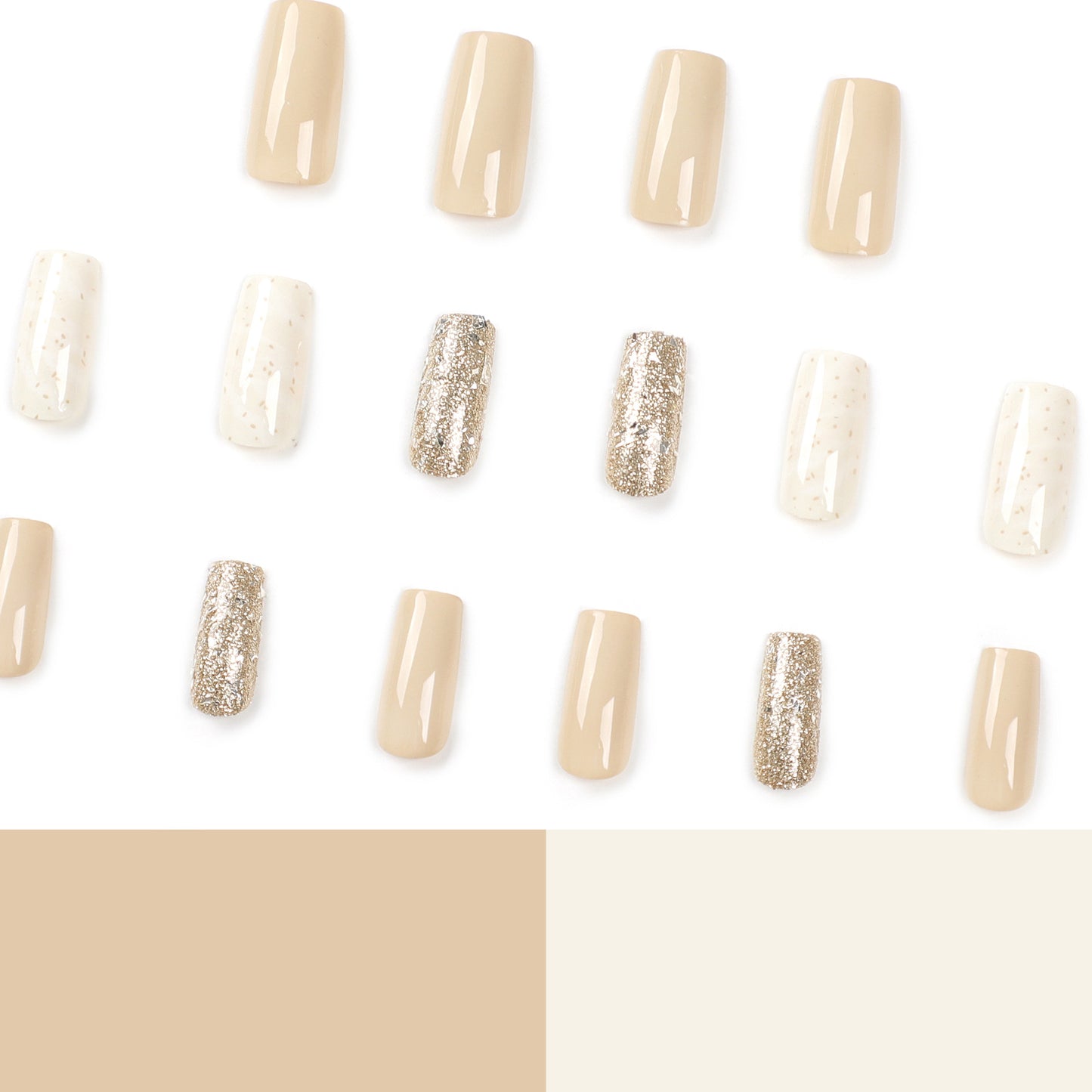 Luxe Khaki | Medium Coffin Manicure | Press On Nails N747