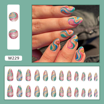 Confetti Swirls| Medium Almond Manicure | Press On Nails