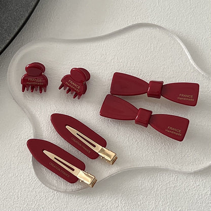 Acetate Red Hair Clip |Hair Snap Clip |Hair Barrette |Duckbill Hairpin 2pcs A57