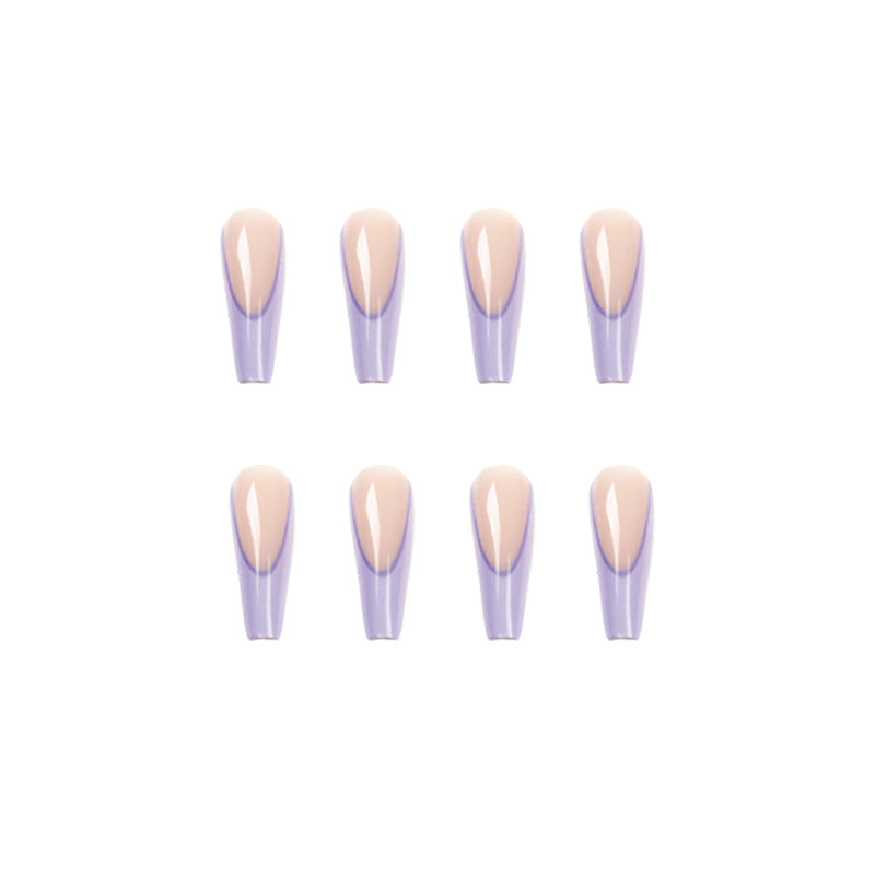 Lilac Dreams French| Long Coffin Manicure | Press On Nails N660