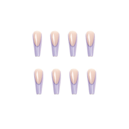 Lilac Dreams French| Long Coffin Manicure | Press On Nails N660