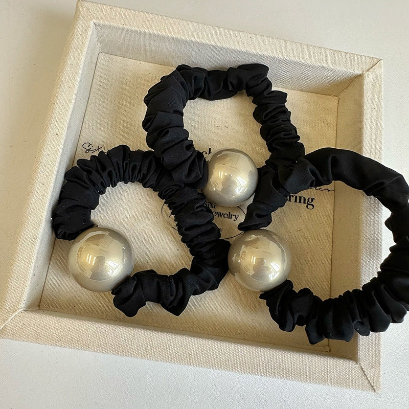 Champagne Pearl Hair Ties |Hair Band |Fur Barrette|Hair Scrunchie 2pcs HT28