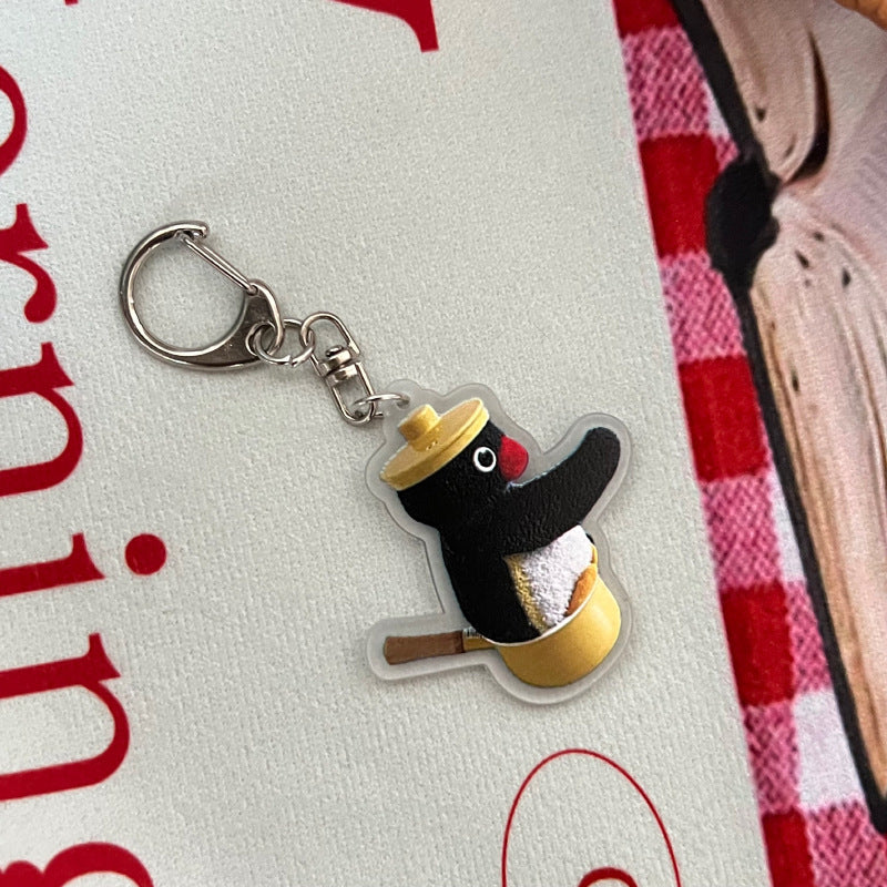 Acrylic penguin Design Bag KeyChain |penguin Pendant Schoolbag Hanging Decoration K15