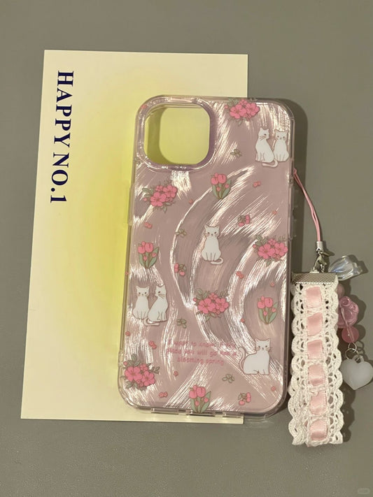 Elegant Bloom Kitty iPhone Case L20