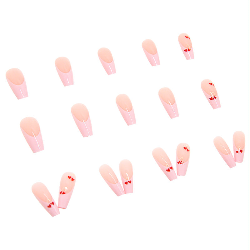 Pink Cherry Sweet | Long Coffin Manicure | Press On Nail