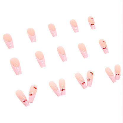 Pink Cherry Sweet | Long Coffin Manicure | Press On Nail