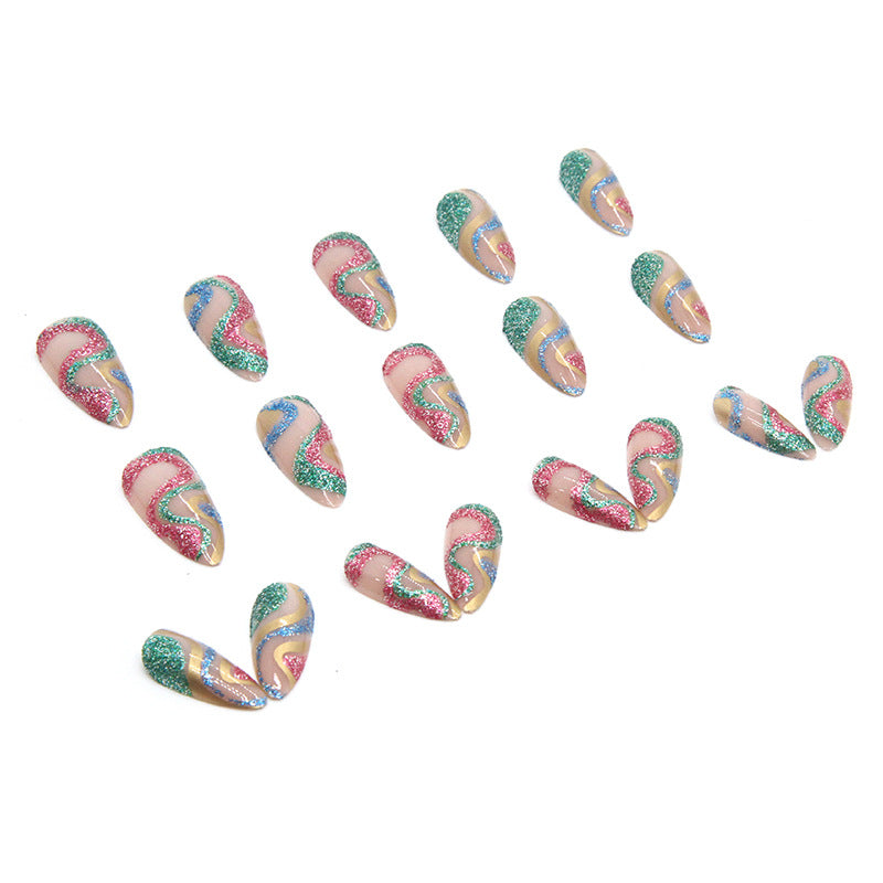 Confetti Swirls| Medium Almond Manicure | Press On Nails