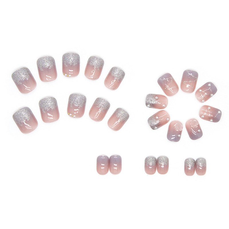 Misty Pink Pearl| Short Squoval Manicure | Press On Nails