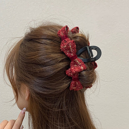 Tweed Bowknot Hair Clip |Hair Claw |Hair Barrette |Duckbill Hairpin A85