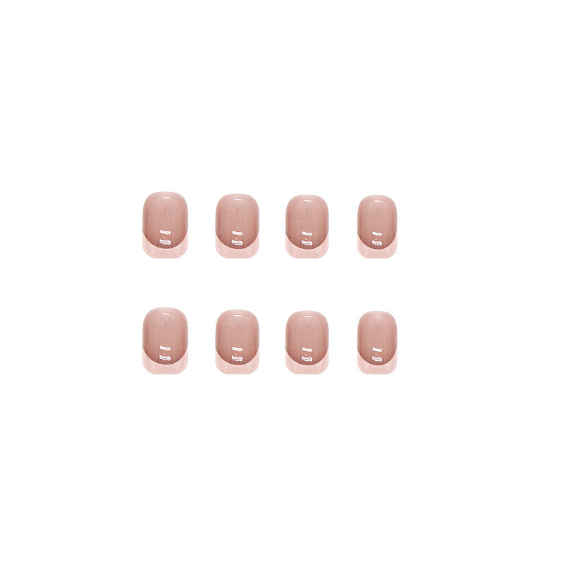 Glamorous Pink French| Short Squoval Manicure | Press on Nail