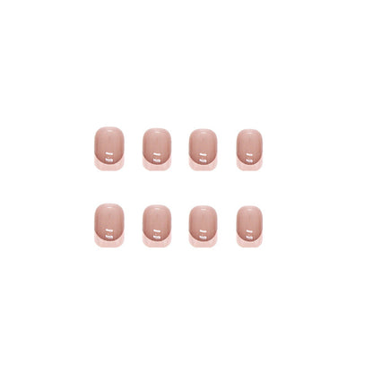 Glamorous Pink French| Short Squoval Manicure | Press on Nail