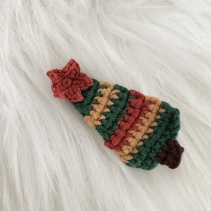 Crochet Christmas Tree Hair Clip |Evergreen Knit Embroidered Hair Snap Clip |Hair Barrette |Duckbill Hairpin A29