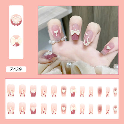 Sweetness Pink Hue  | Medium Squoval Manicure | Press on Nail