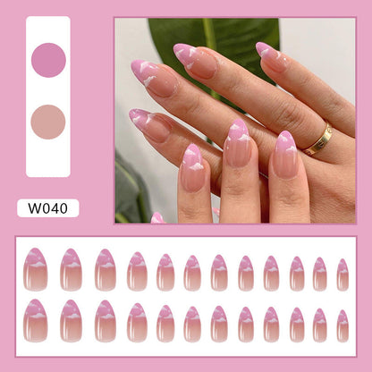 Pink Fluffy Cloud | Medium Almond Manicure | Press On Nails N332