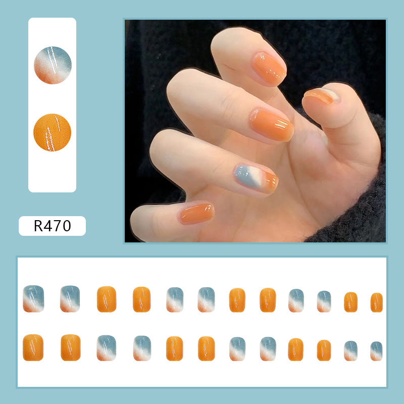 Sunset Hue| Short Squoval Manicure | Press On Nail