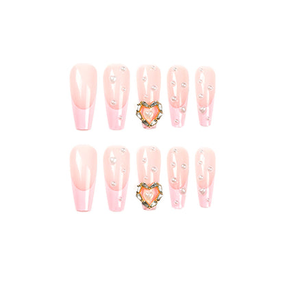 Sweet Pastel Caress| Long Coffin Manicure | Press On Nails N631